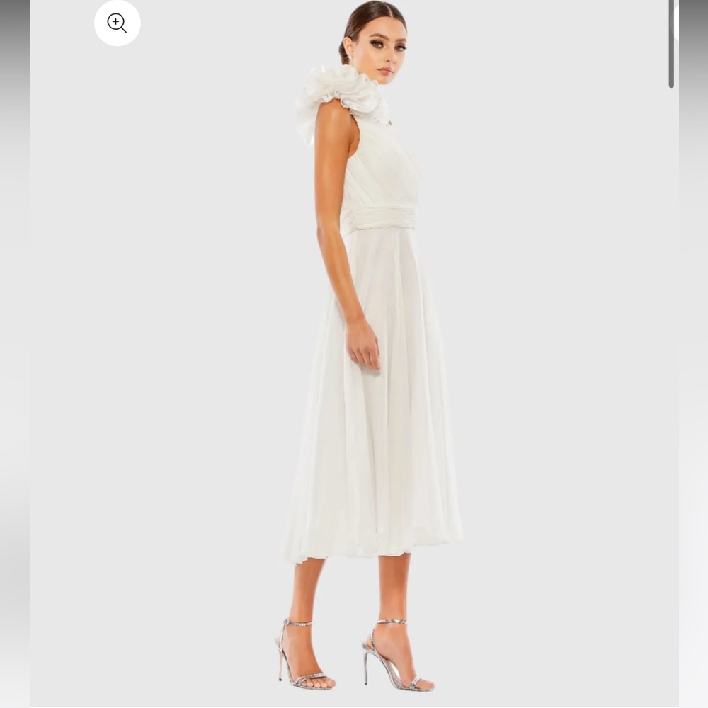 Mac Duggal One-Shoulder White Dress